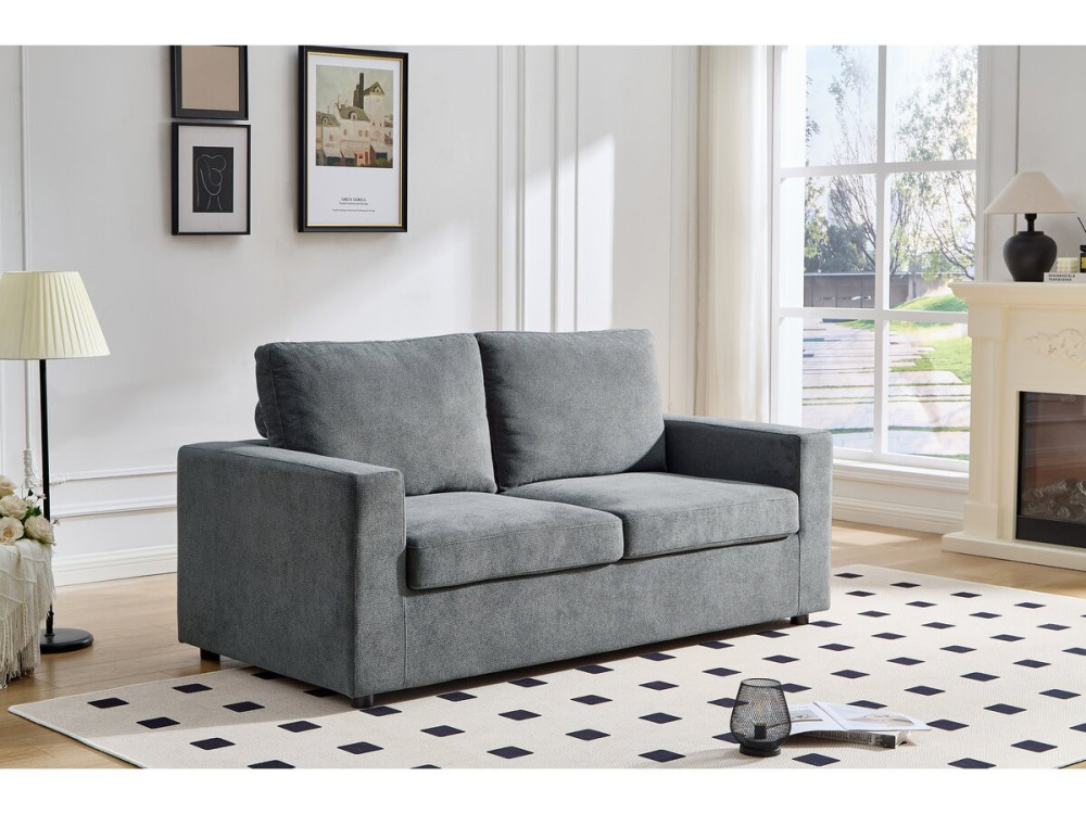 Sofa rozkładana "Elena" z tkaniny ekspresowej - 3-osobowa - 140 cm spania - Szara