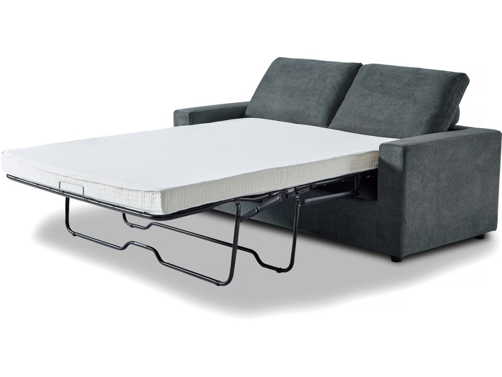 Sofa rozkładana "Elena" z tkaniny ekspresowej - 3-osobowa - 140 cm spania - Szara