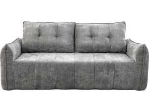 Prosta sofa w tkaninie teksturowanej "Silvano" - 3-osobowa - szara