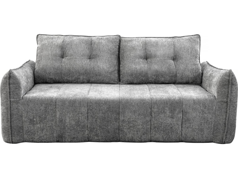Prosta sofa w tkaninie teksturowanej "Silvano" - 3-osobowa - szara