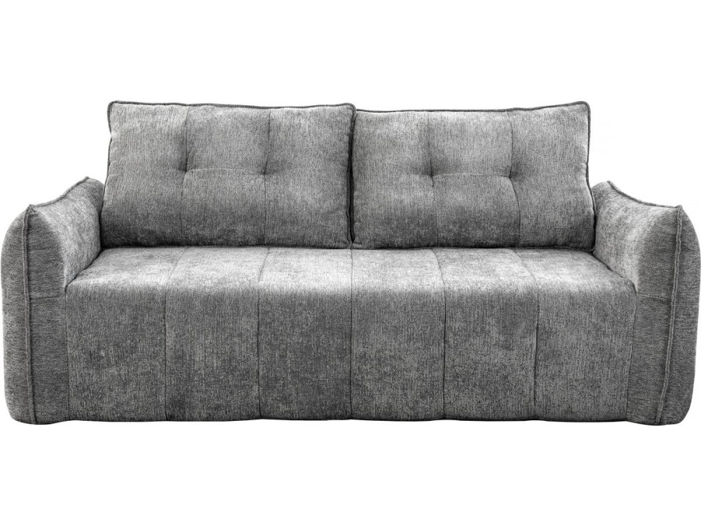 Prosta sofa w tkaninie teksturowanej "Silvano" - 3-osobowa - szara