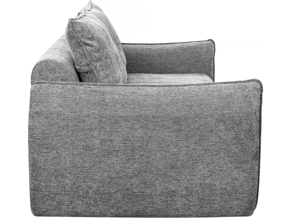 Prosta sofa w tkaninie teksturowanej "Silvano" - 3-osobowa - szara