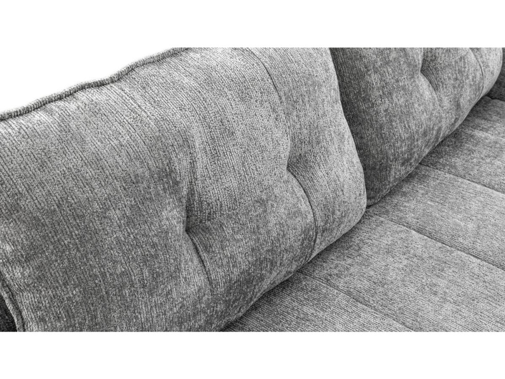 Prosta sofa w tkaninie teksturowanej "Silvano" - 3-osobowa - szara