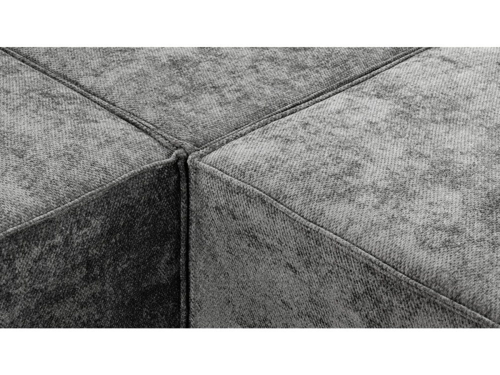 Modułowa sofa prosta w tkaninie "Lusso" o fakturze - 3-osobowa - szara