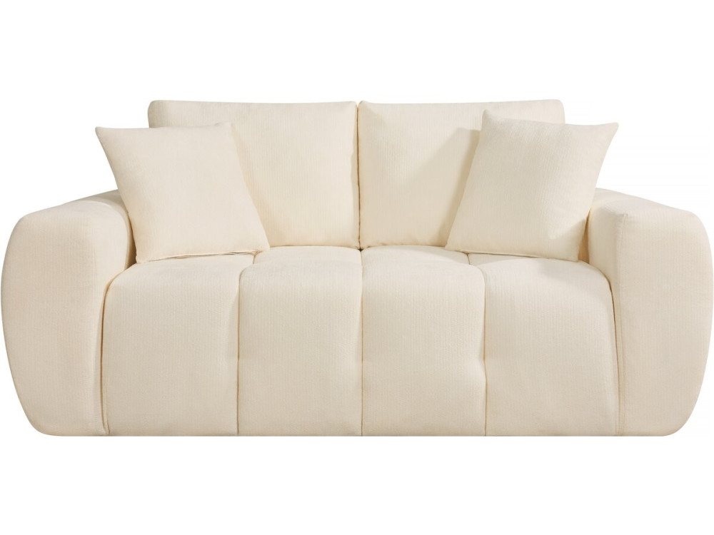 Sofa prosta "Léonie" w tkaninie bąbelkowej - 2-osobowa - Beżowa