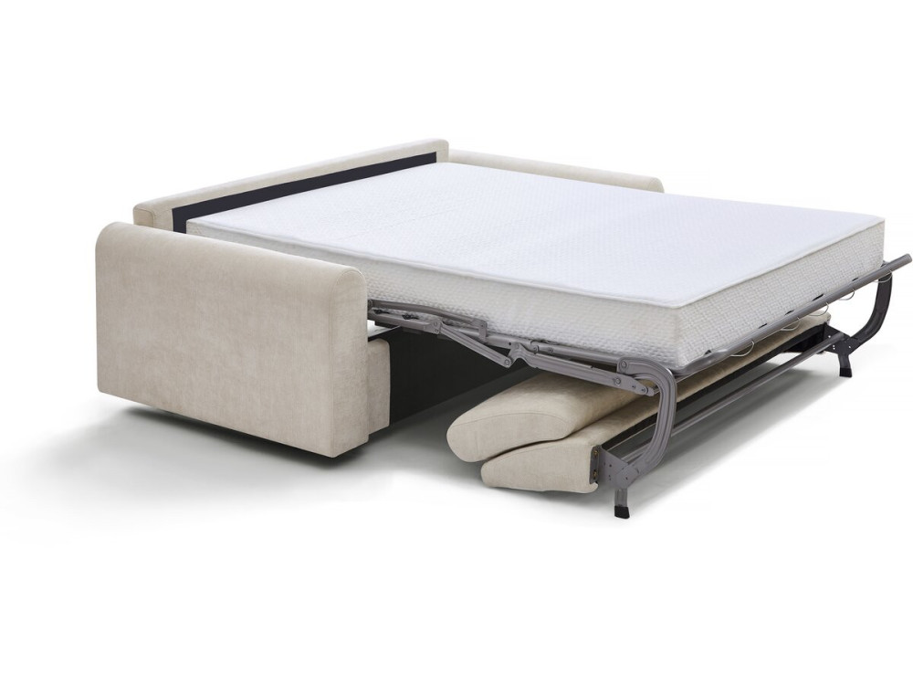 Rozkładana sofa ekspresowa "Isadora" - Materac 18 cm - Łóżko 140 cm - 3-osobowa - Beżowy