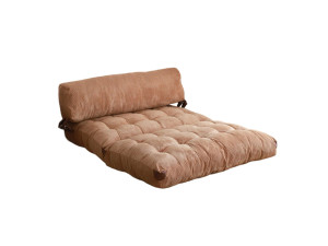 Rozkładana 2-osobowa sofa z tkaniny - 120 x 75 x 79 cm - Brązowy