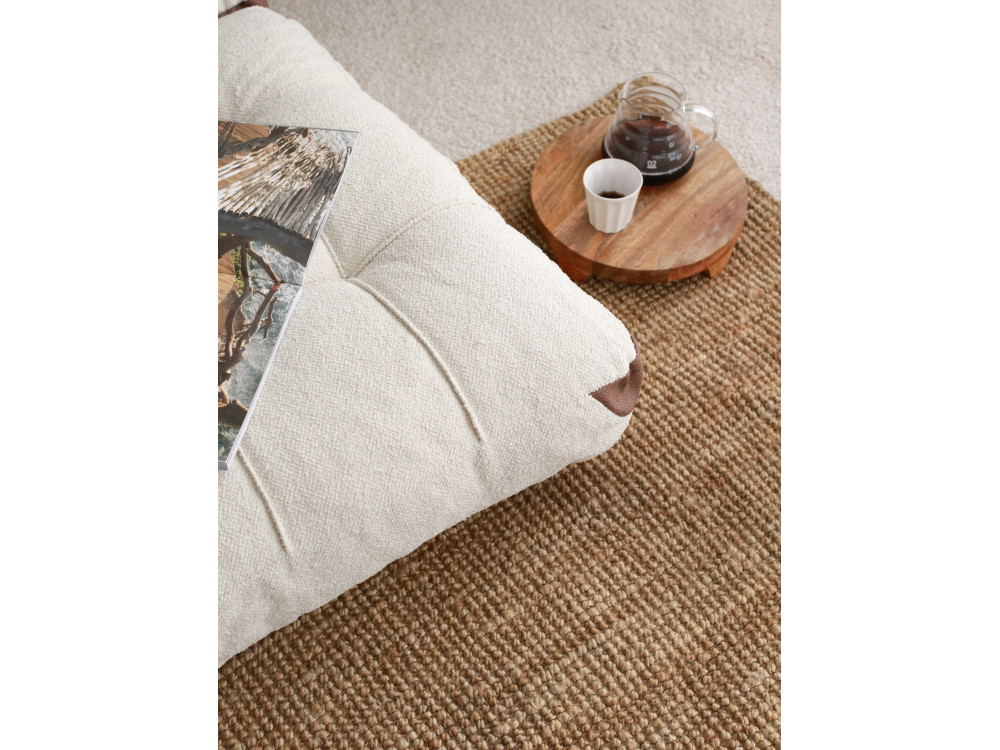 2-osobowa rozkładana sofa w tkaninie "Fold" - 120 x 75 x 79 cm - Kremowy