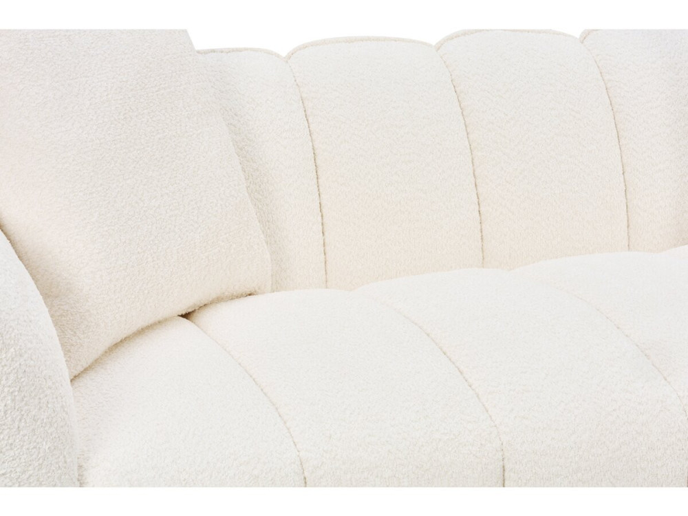 Trzyosobowa sofa prosta z tkaniny w stylu „bubble” „Balzac” – kolor kremowy