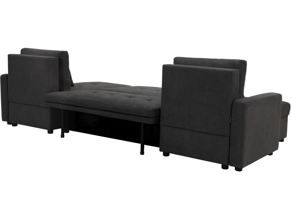 Panoramiczna rozkładana sofa "Antoine" ze schowkami - 5-osobowa - Ciemnoszary