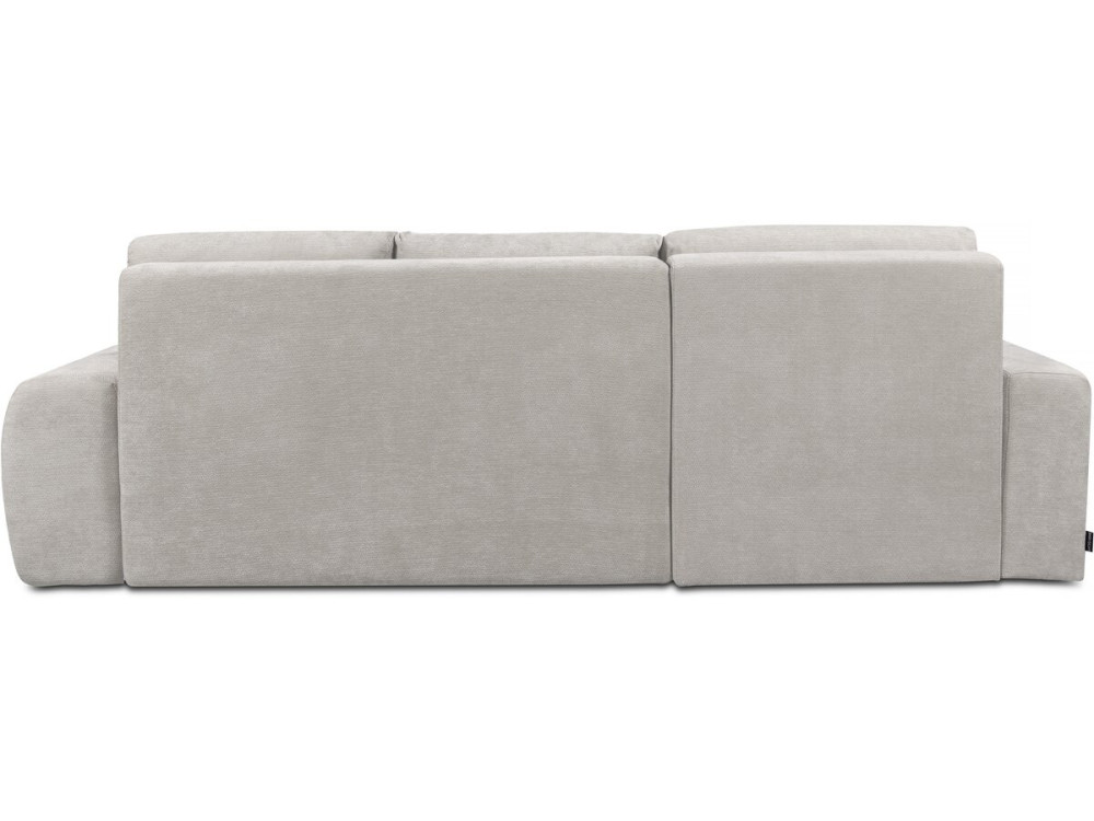Lewa narożna sofa rozkładana w tkaninie szenilowej "Verneuil" - 3 miejsca - beżowa