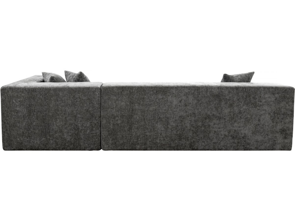 Narożna sofa "Tessaro" z teksturowanej tkaniny - 4-osobowa - szara