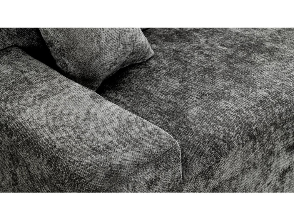 Narożna sofa "Tessaro" z teksturowanej tkaniny - 4-osobowa - szara