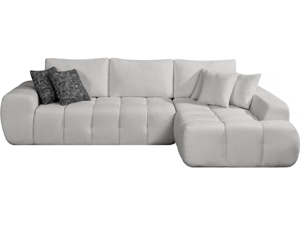Sofa narożna "Sidonie" z tkaniny bąbelkowej - 4-osobowa - Szara