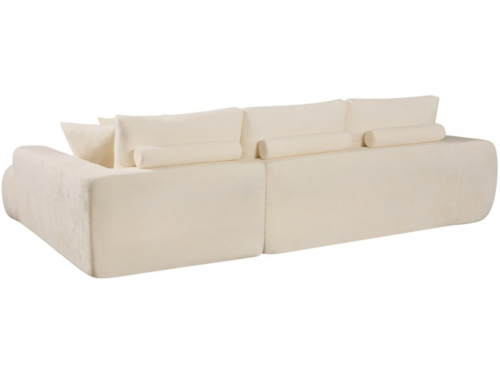 Sofa narożna "Sidonie" z tkaniny bąbelkowej - 4-osobowa - Beżowa