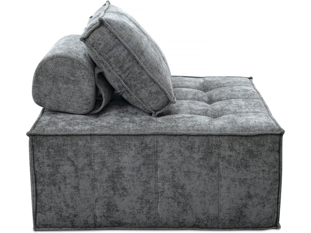 Fotel w stylu welurowym - 96 x 100 x 89 cm - szary
