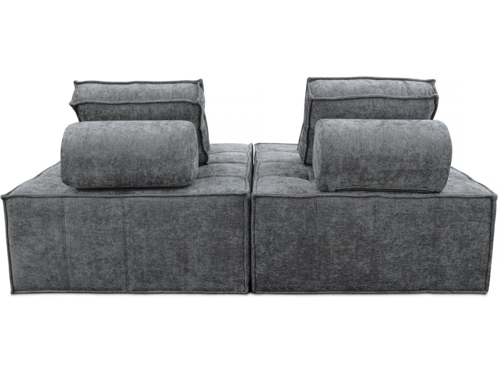Fotel w stylu welurowym - 96 x 100 x 89 cm - szary