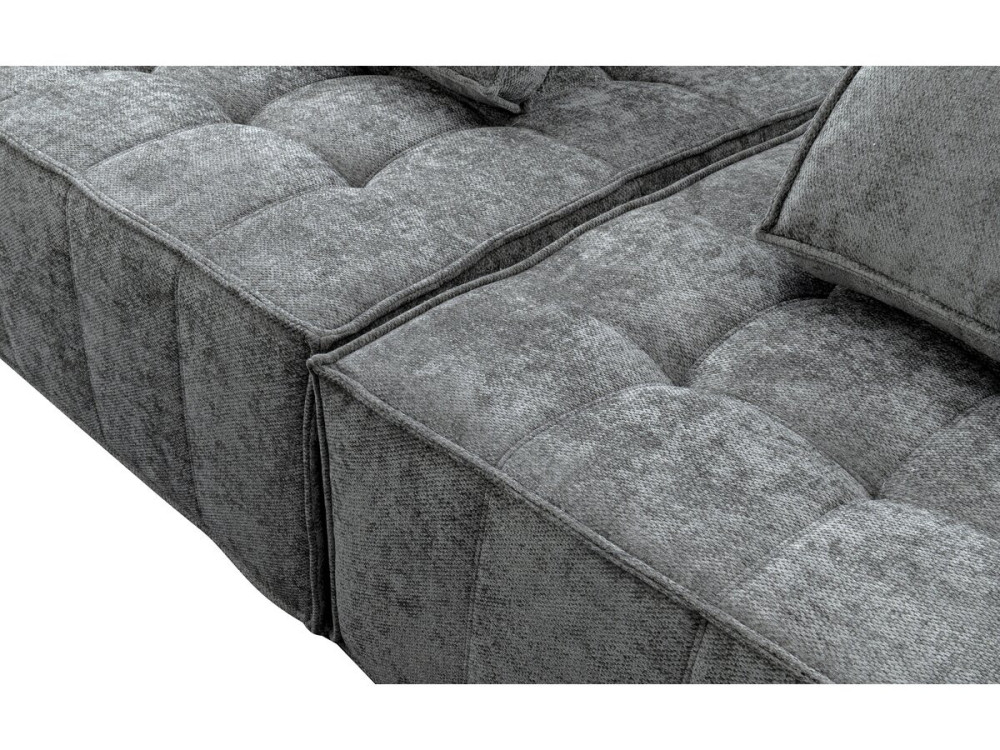 Fotel w stylu welurowym - 96 x 100 x 89 cm - szary