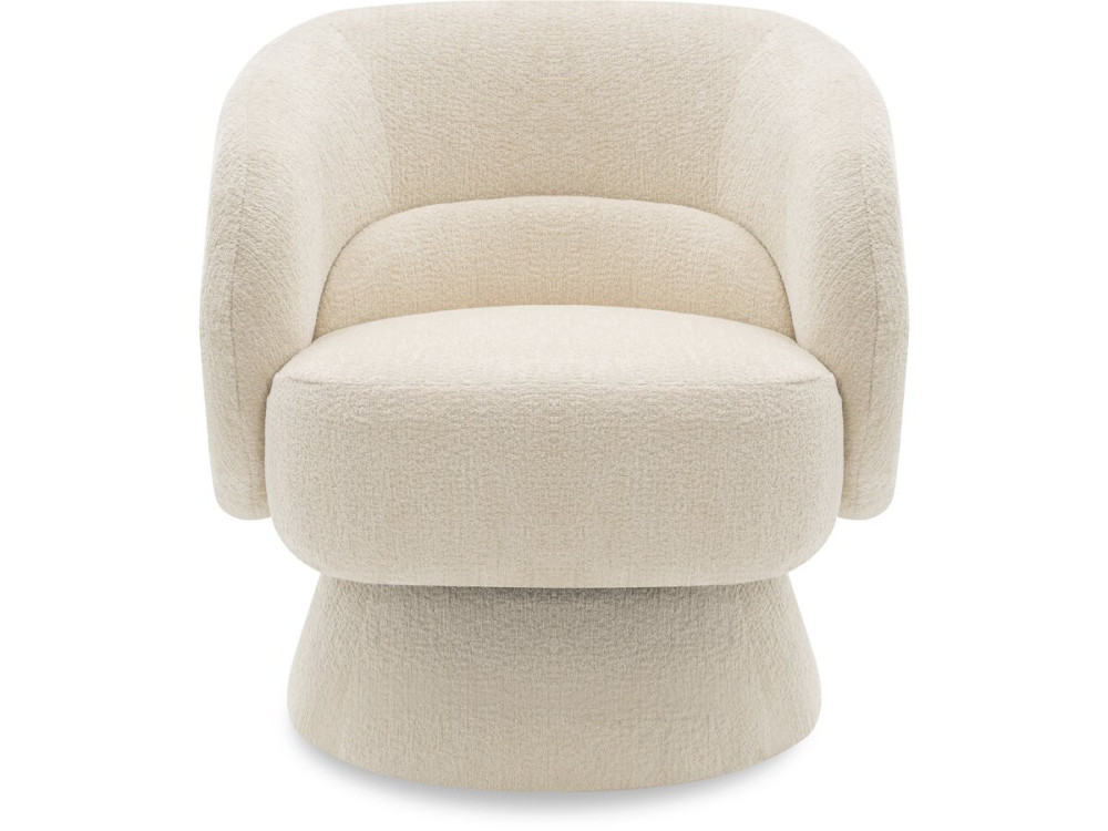 Fotel obrotowy "Franklin" z tkaniny frotte - 74 x 75 x 75 cm - Beżowy