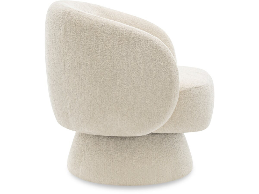 Fotel obrotowy "Franklin" z tkaniny frotte - 74 x 75 x 75 cm - Beżowy