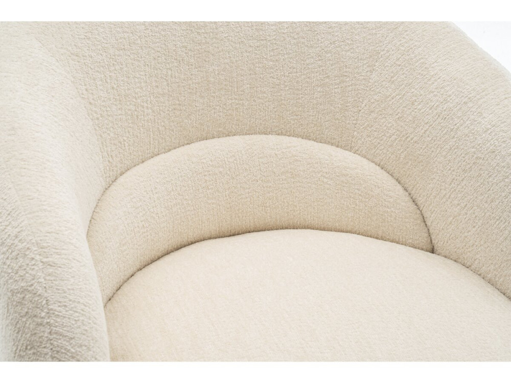 Fotel obrotowy "Franklin" z tkaniny frotte - 74 x 75 x 75 cm - Beżowy