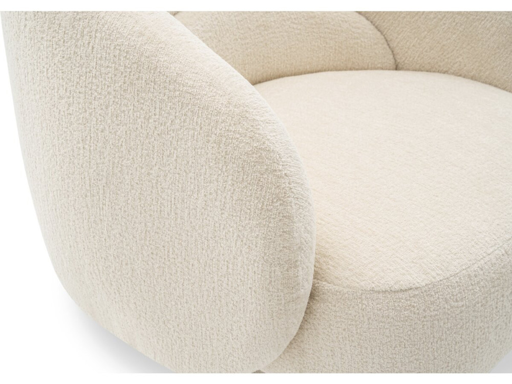 Fotel obrotowy "Franklin" z tkaniny frotte - 74 x 75 x 75 cm - Beżowy