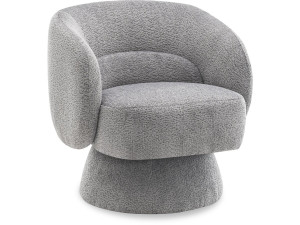 Fotel obrotowy "Franklin" z tkaniny frotte - 74 x 75 x 75 cm - Szary
