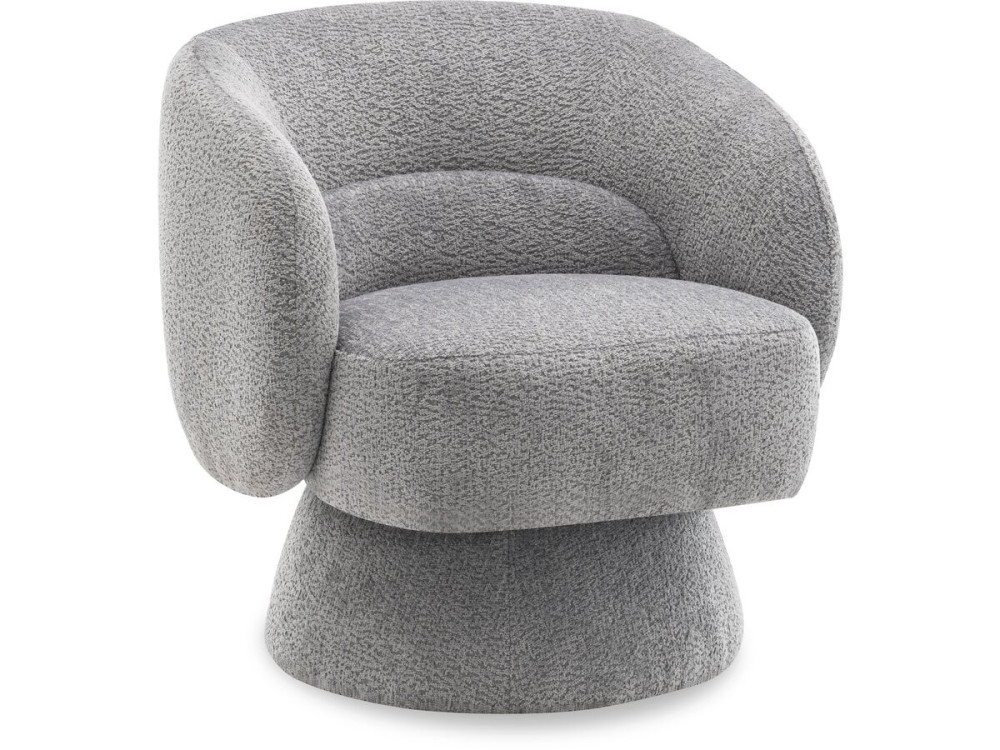 Fotel obrotowy "Franklin" z tkaniny frotte - 74 x 75 x 75 cm - Szary