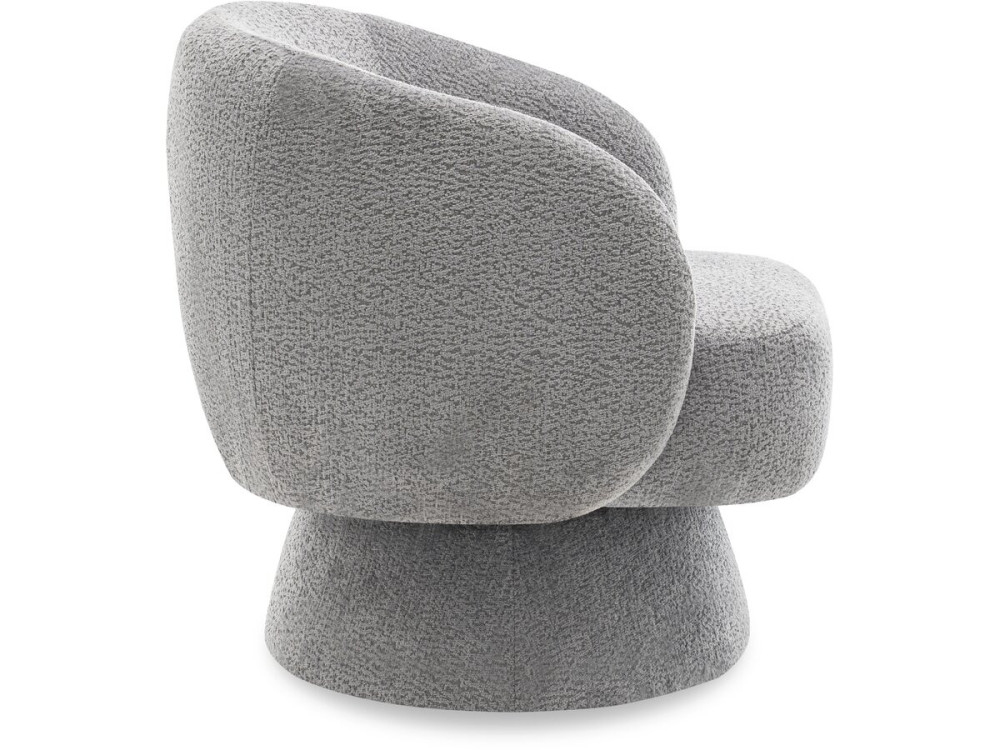 Fotel obrotowy "Franklin" z tkaniny frotte - 74 x 75 x 75 cm - Szary
