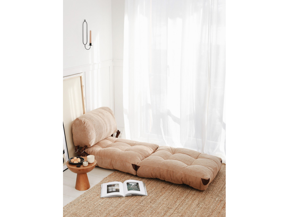 Fotel-łóżko z tkaniny "Fold" - 80 x 60 x 70 cm - Brązowy