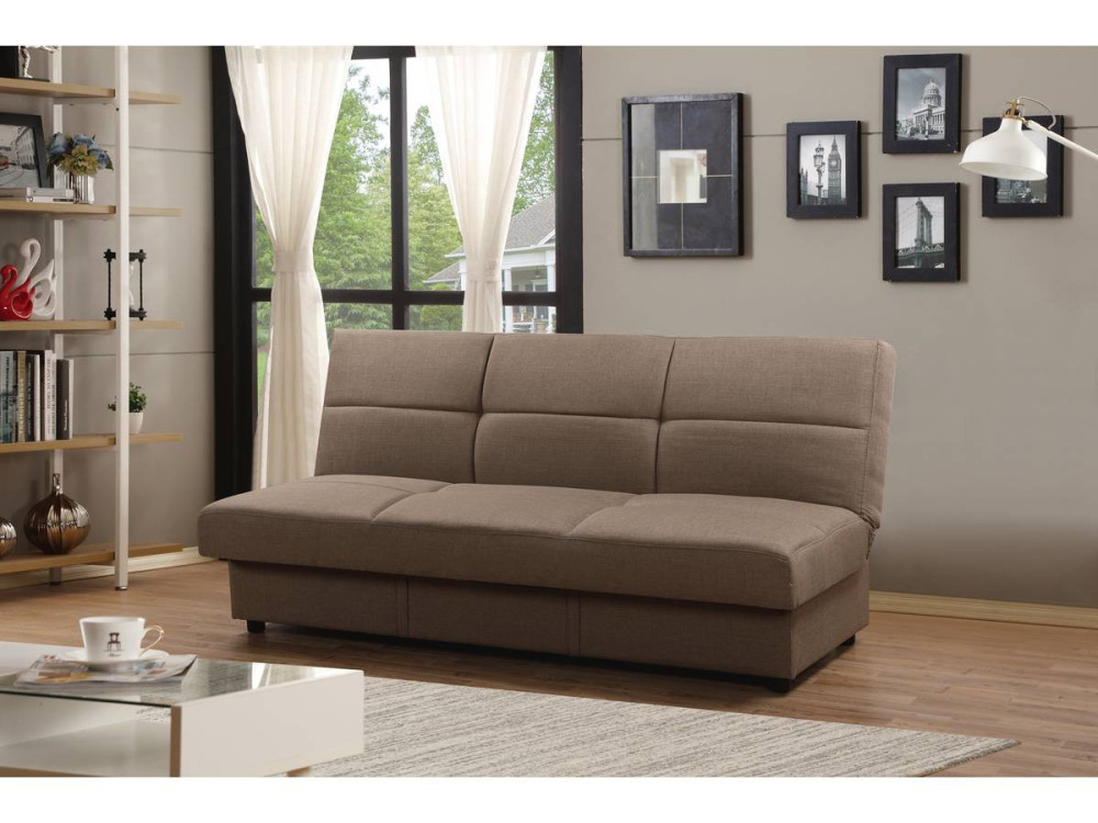 Wersalka „Enzo” - 185 x 84 x 85 cm - 3 miejsca - Szaro-brązowa