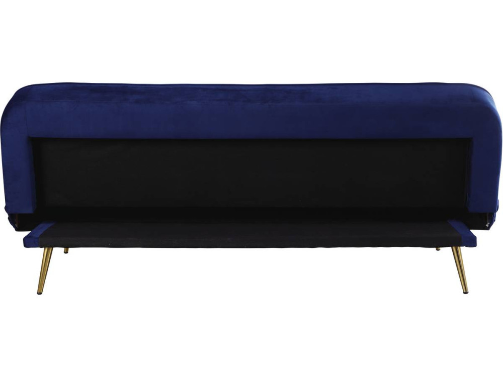 Wersalka rozkładana "James" z weluru - 180 x 83 x 75 cm - 3 miejsca - Ciemnoniebieska