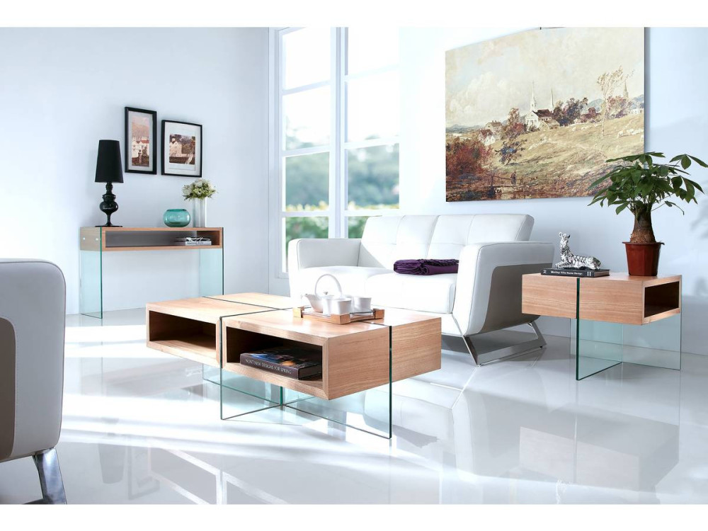 Stolik kawowy "Milano" - 120 x 60 x 40 cm - Wykończenie dębowe