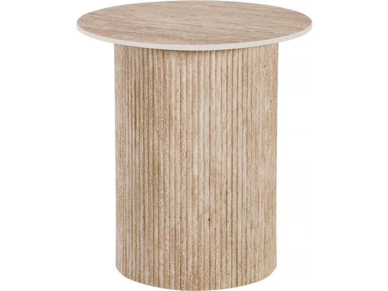 Stolik kawowy ceramiczny "Eclat", stolik nocny, stolik boczny - 50 x 50 cm - brązowy