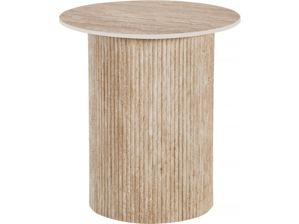 Stolik kawowy ceramiczny "Eclat", stolik nocny, stolik boczny - 50 x 50 cm - brązowy
