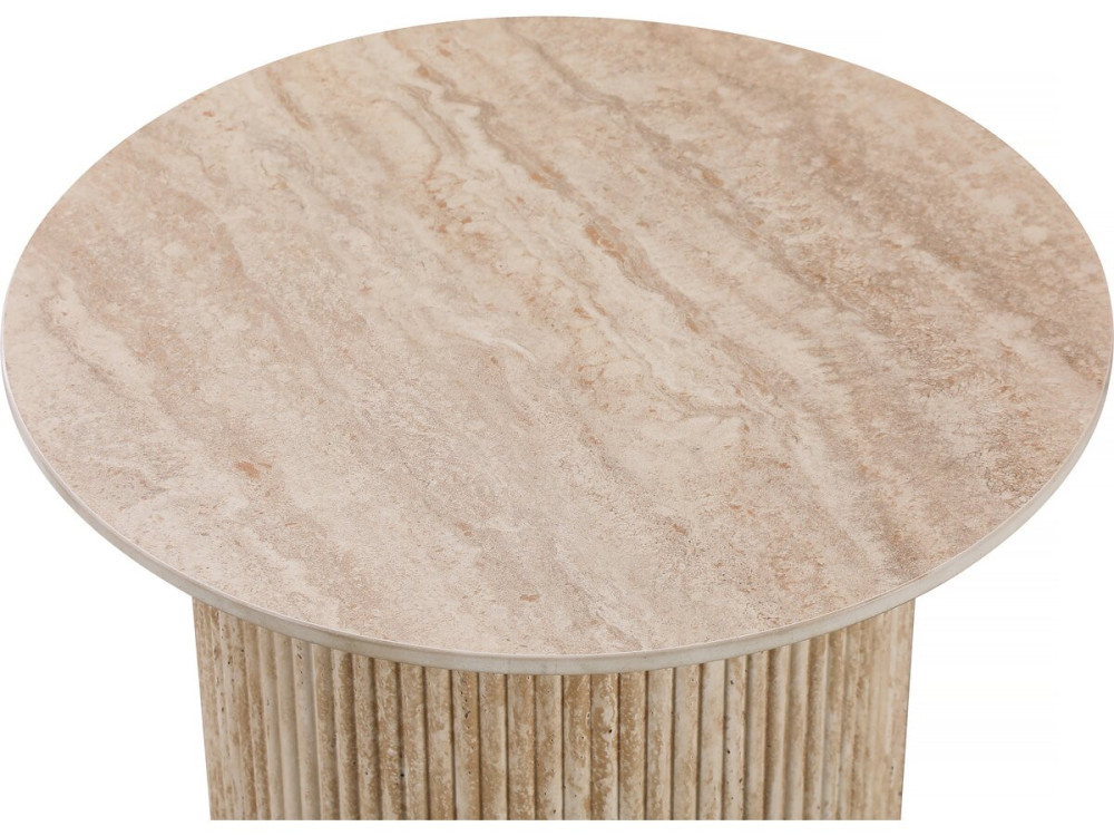 Stolik kawowy ceramiczny "Eclat", stolik nocny, stolik boczny - 50 x 50 cm - brązowy