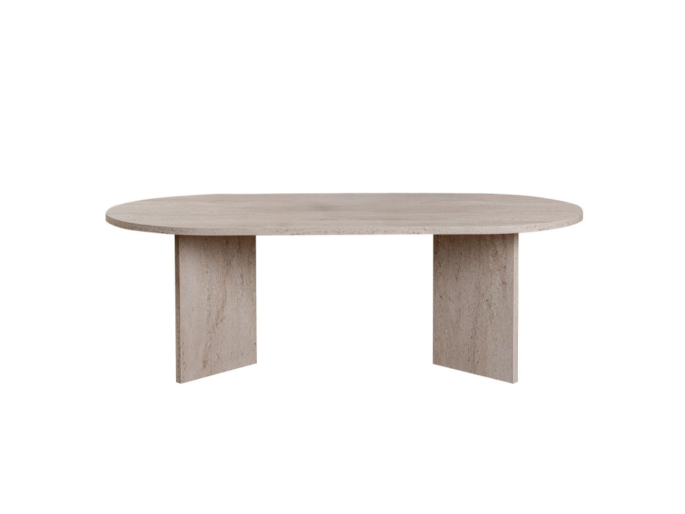 Drewniany stolik kawowy "Sand" - 60 x 119 x 40 cm - Trawertyn