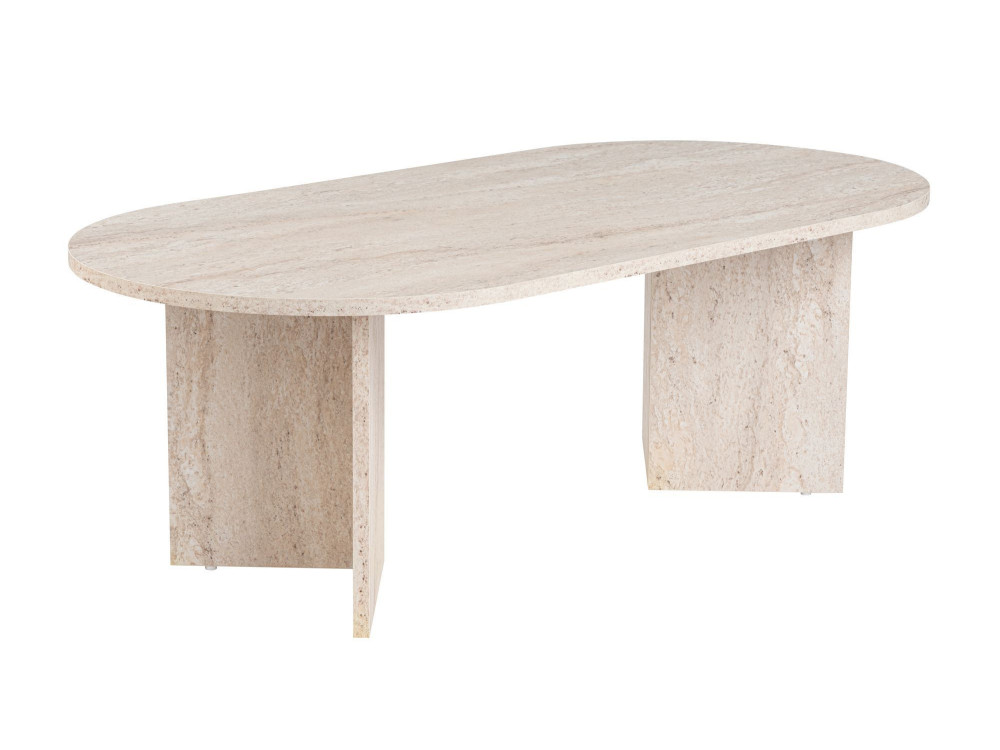 Drewniany stolik kawowy "Sand" - 60 x 119 x 40 cm - Trawertyn