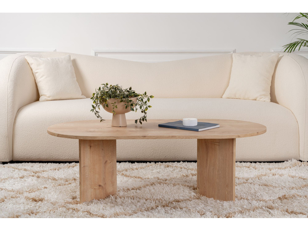 Drewniany stolik kawowy "Sand" - 60 x 119 x 40 cm - Dąb Szafirowy