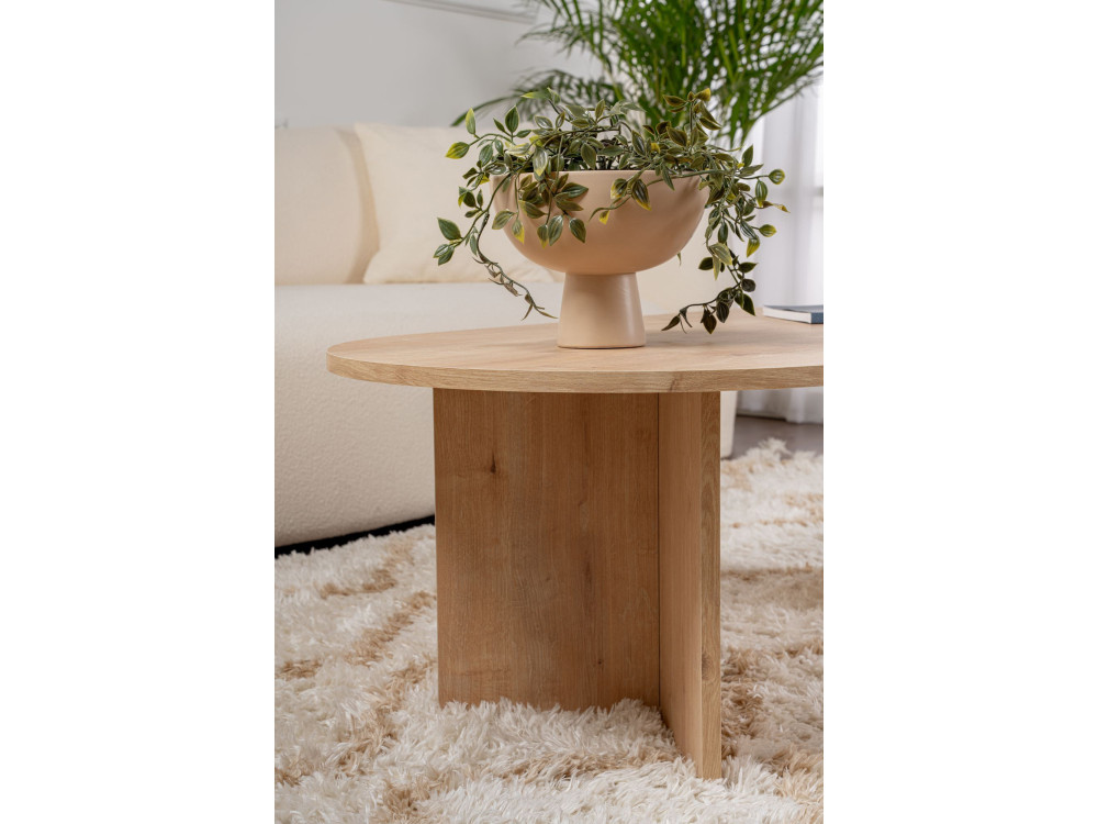 Drewniany stolik kawowy "Sand" - 60 x 119 x 40 cm - Dąb Szafirowy