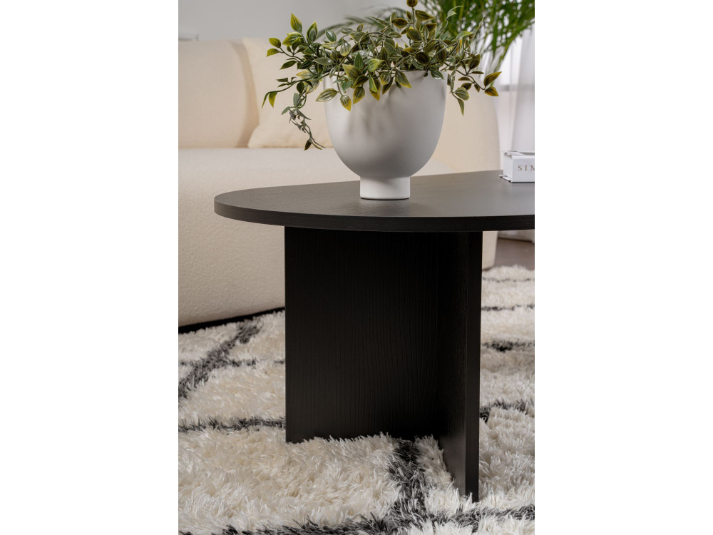 Drewniany stolik kawowy "Sand" - 60 x 119 x 40 cm - Czarne drewno