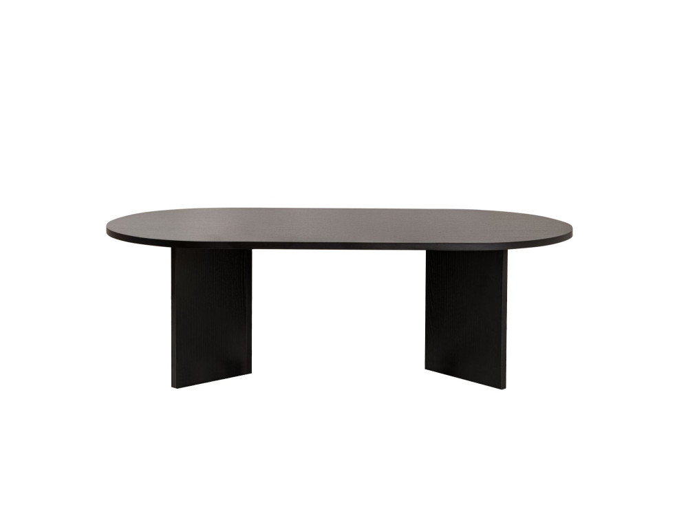 Drewniany stolik kawowy "Sand" - 60 x 119 x 40 cm - Czarne drewno