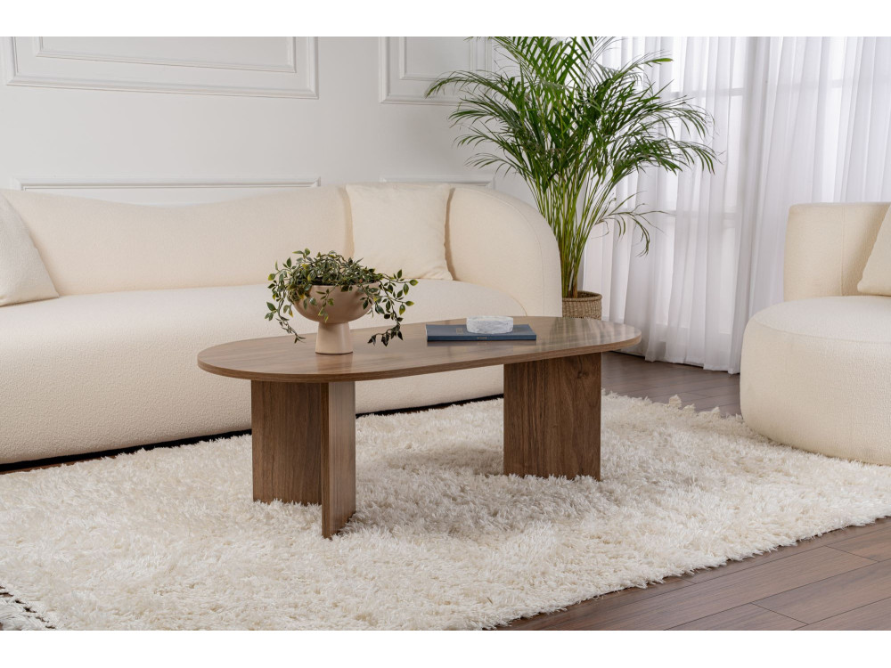 Drewniany stolik kawowy "Sand" - 60 x 119 x 40 cm - Orzech