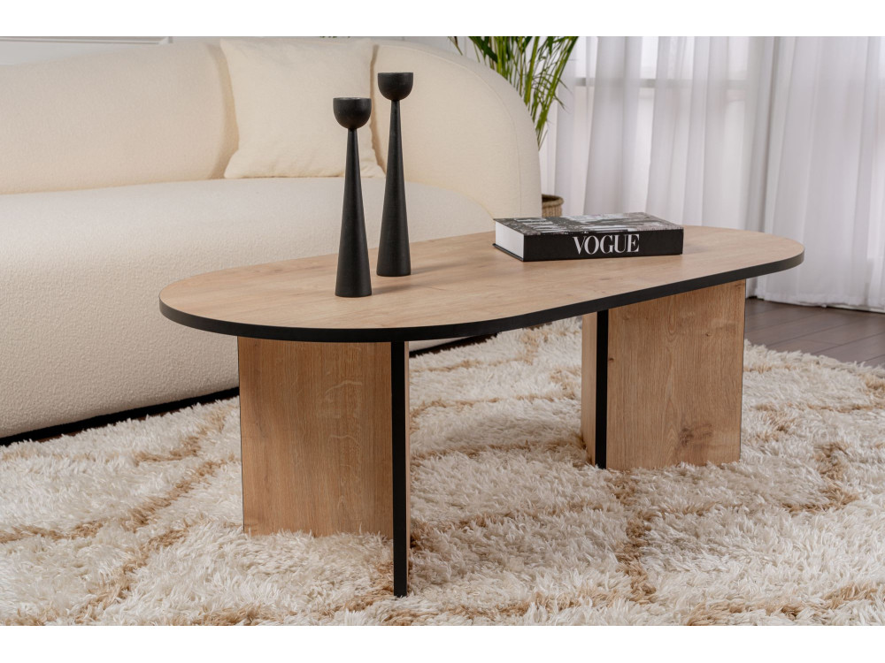 Drewniany stolik kawowy "Sable" 119 x 60 x 40 cm - dąb szafirowy