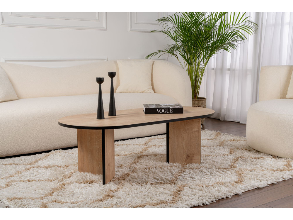 Drewniany stolik kawowy "Sable" 119 x 60 x 40 cm - dąb szafirowy