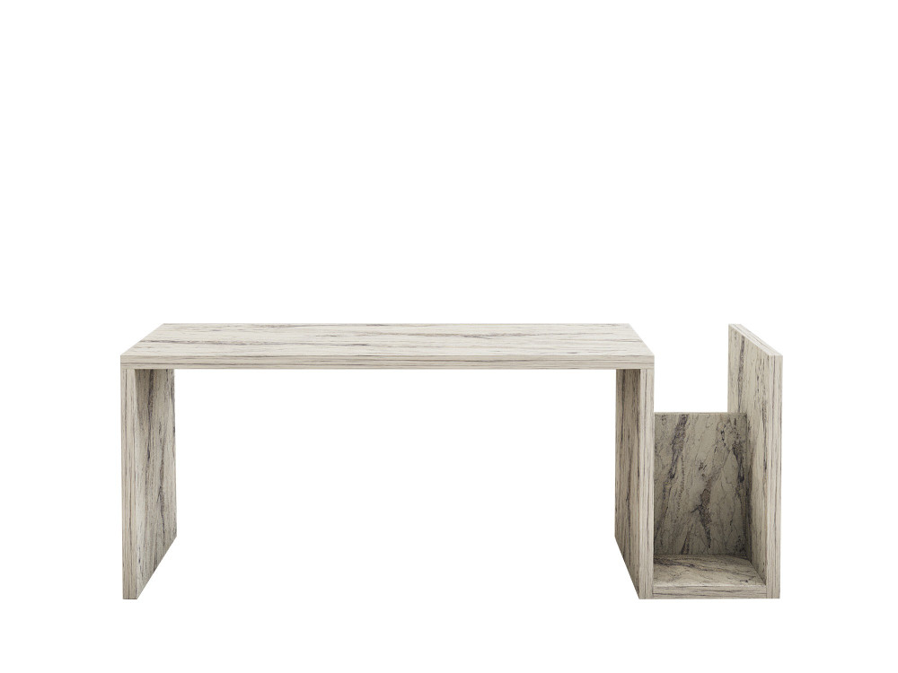 Drewniany stolik kawowy "Memo" - 86 x 50 x 32 cm - Marmur Frezja