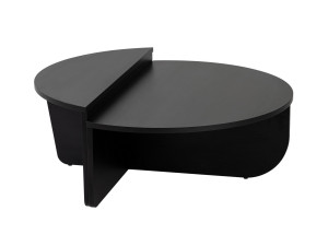Drewniany stolik kawowy "Orion" - 90 x 60 x 30 cm - Czarne drewno