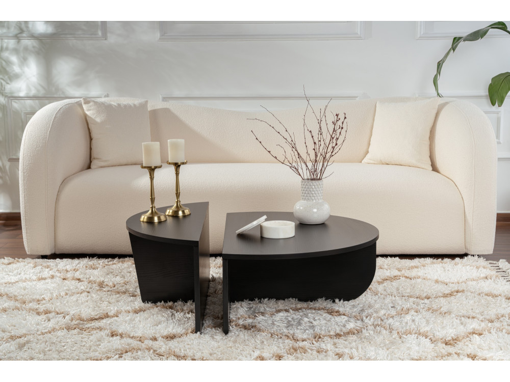 Drewniany stolik kawowy "Orion" - 90 x 60 x 30 cm - Czarne drewno