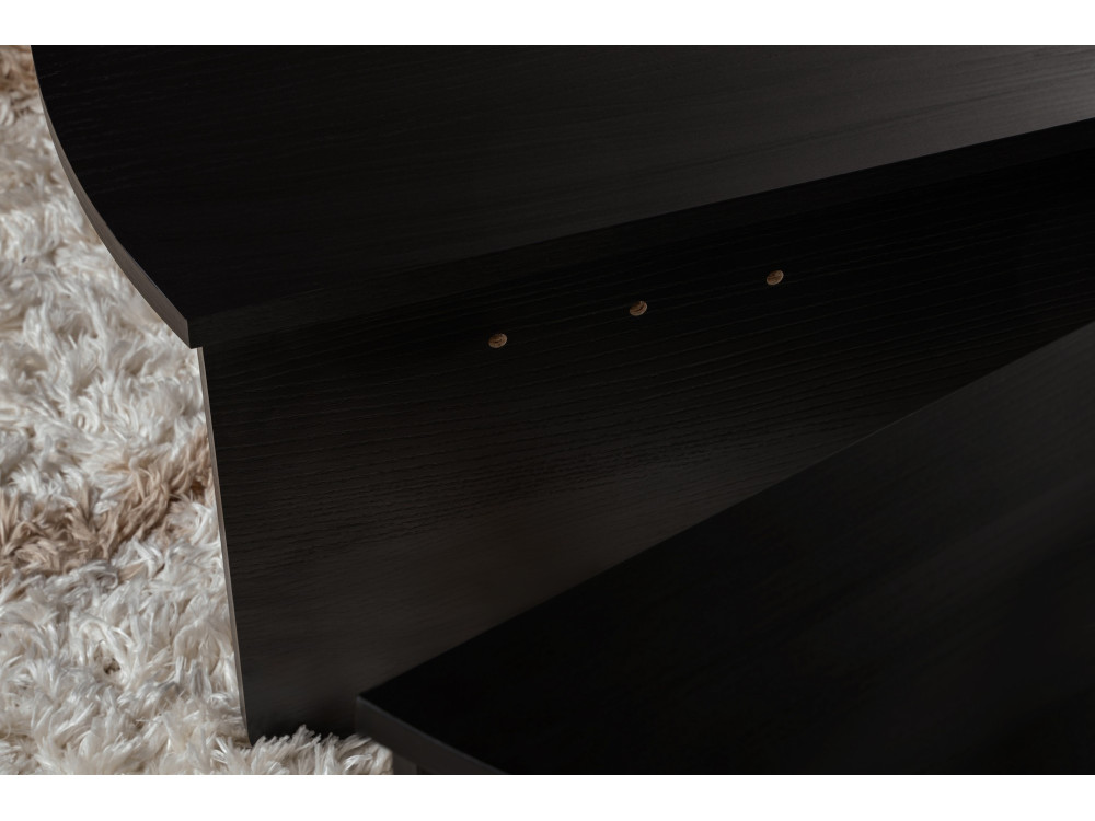 Drewniany stolik kawowy "Orion" - 90 x 60 x 30 cm - Czarne drewno