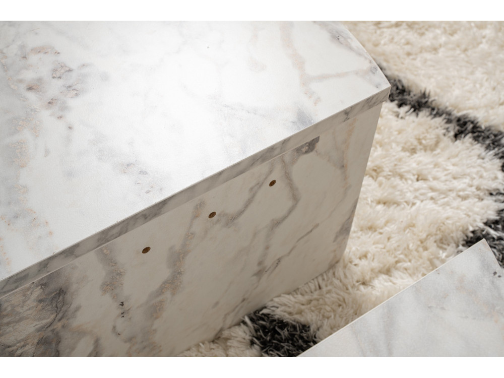 Drewniany stolik kawowy "Orion" 90 x 60 x 30 cm - marmur frezja